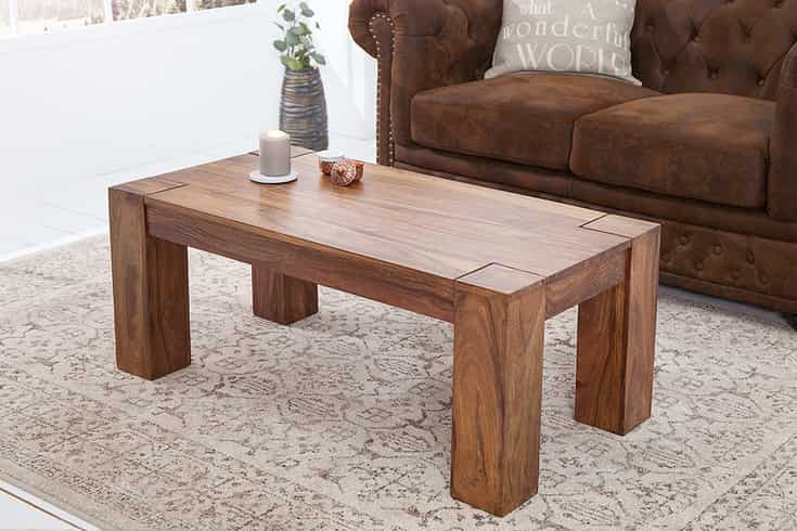 WoodsBuddy CraftLine Solid Wood Coffee Table – 3 ft