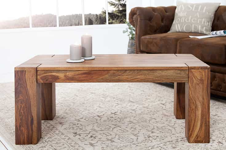 WoodsBuddy CraftLine Solid Wood Coffee Table – 3 ft