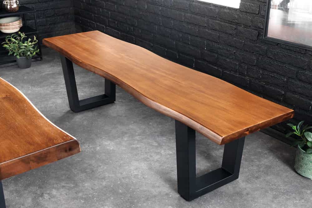 WoodsBuddy Solid Wood Live Edge Bench | Natural Wood Seating Bench