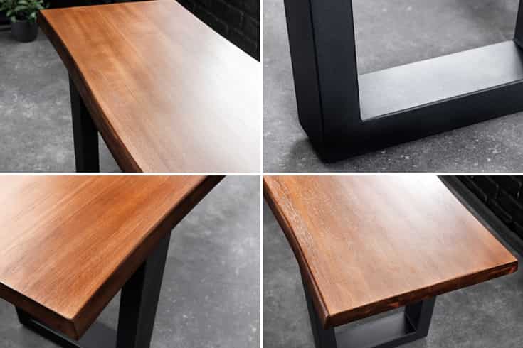 WoodsBuddy Solid Wood Live Edge Bench | Natural Wood Seating Bench