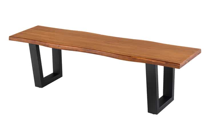 WoodsBuddy Solid Wood Live Edge Bench | Natural Wood Seating Bench