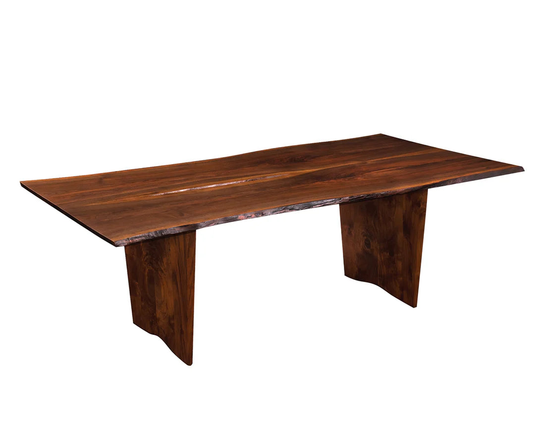 Modern Wooden Japandi Solid Wood Live Edge Dining Table – Minimalist Butterfly Wooden Legs by Wood’s Buddy