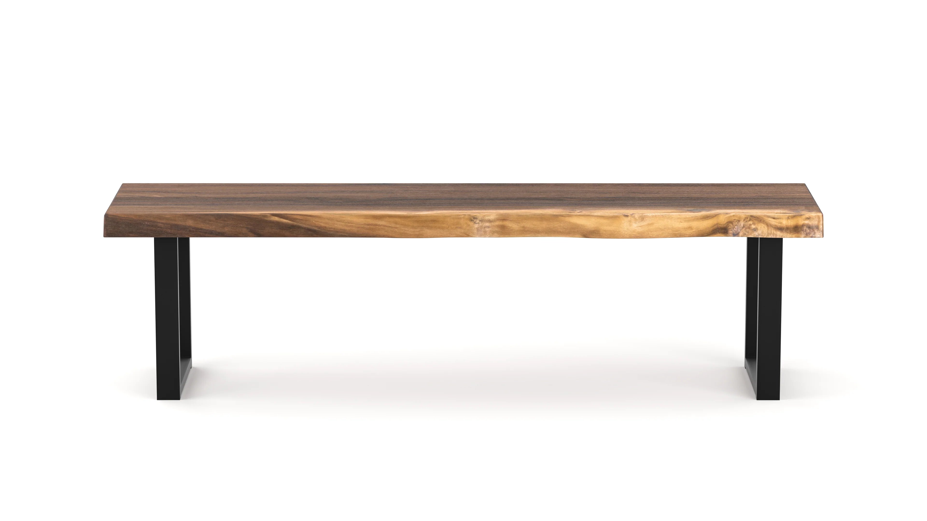 Sylvan Raw Black Walnut Live Edge Bench - 4ft Single Solid Wood Slab | WoodsBuddy