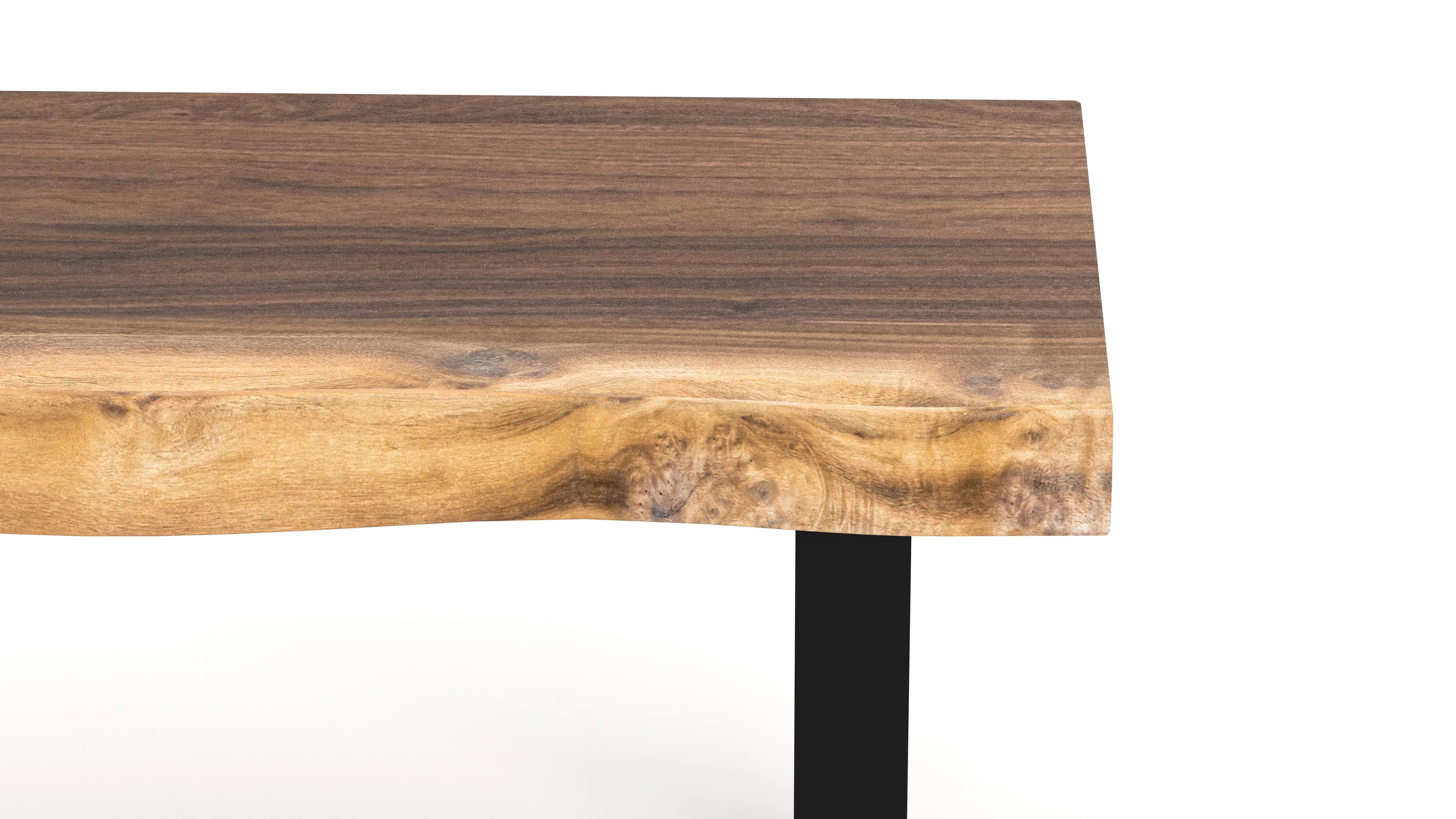 Sylvan Raw Black Walnut Live Edge Bench - 4ft Single Solid Wood Slab | WoodsBuddy