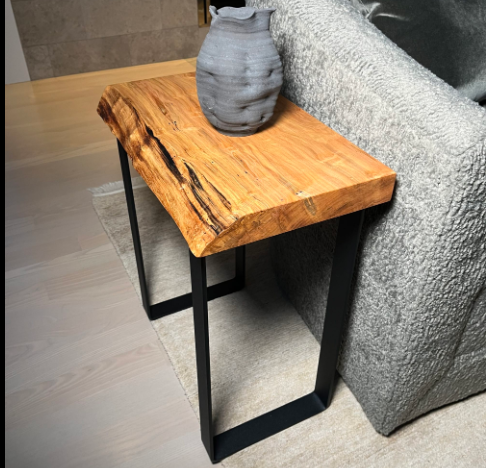 SlabEdge Live Edge Solid Wood Side Table 20-Inch | WoodsBuddy