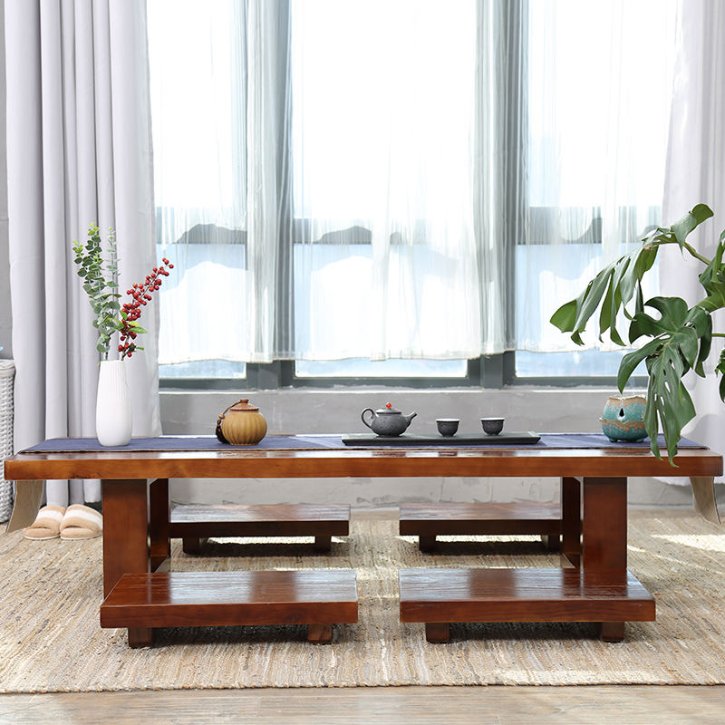 Wood's Buddy Compact Low Floor Solid Wood Dining Table  | 4 Seater