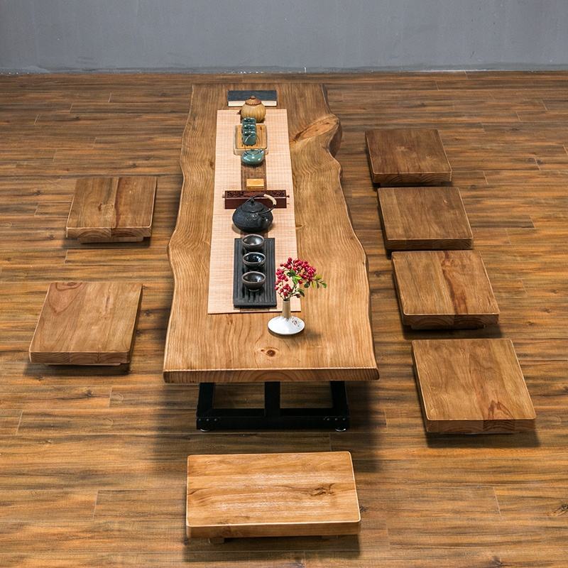 Low Floor Wooden Live Edge Dining Table in Solid Acacia Wood – ,6 Seater