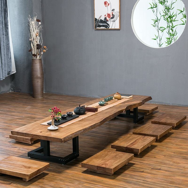 Low Floor Wooden Live Edge Dining Table in Solid Acacia Wood – ,6 Seater