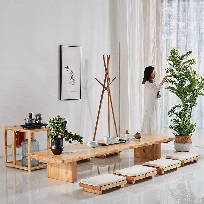 Japanese Floor Dining Table Solid Acacia Wood | Low Floor Seating | 6 Seater
