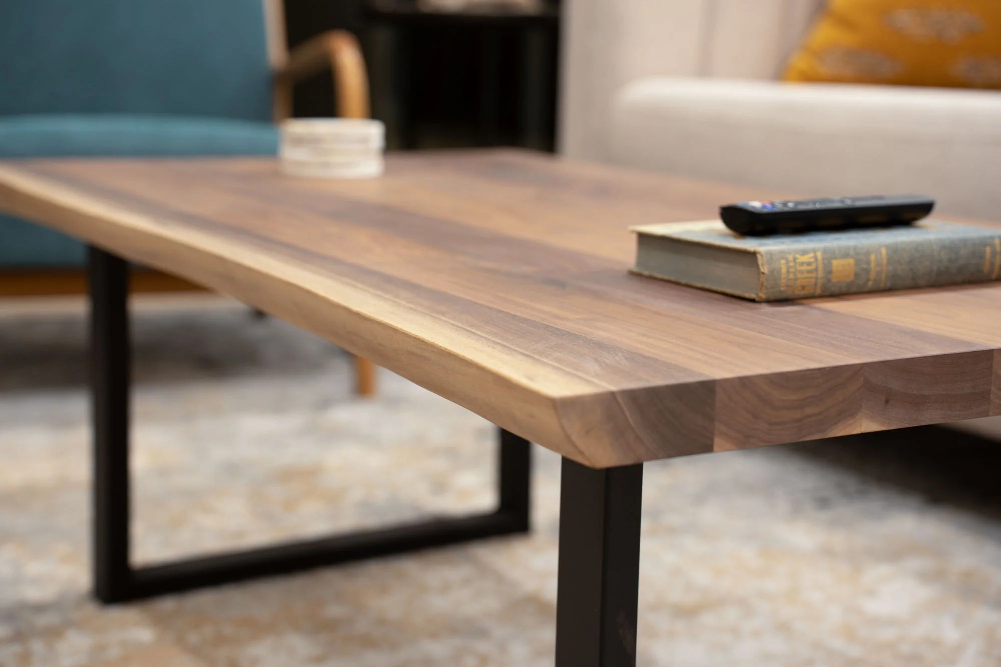 Virello Live Edge Coffee Table 3.5x2 ft – Solid Wood Modern Rustic Centerpiece | WoodsBuddy