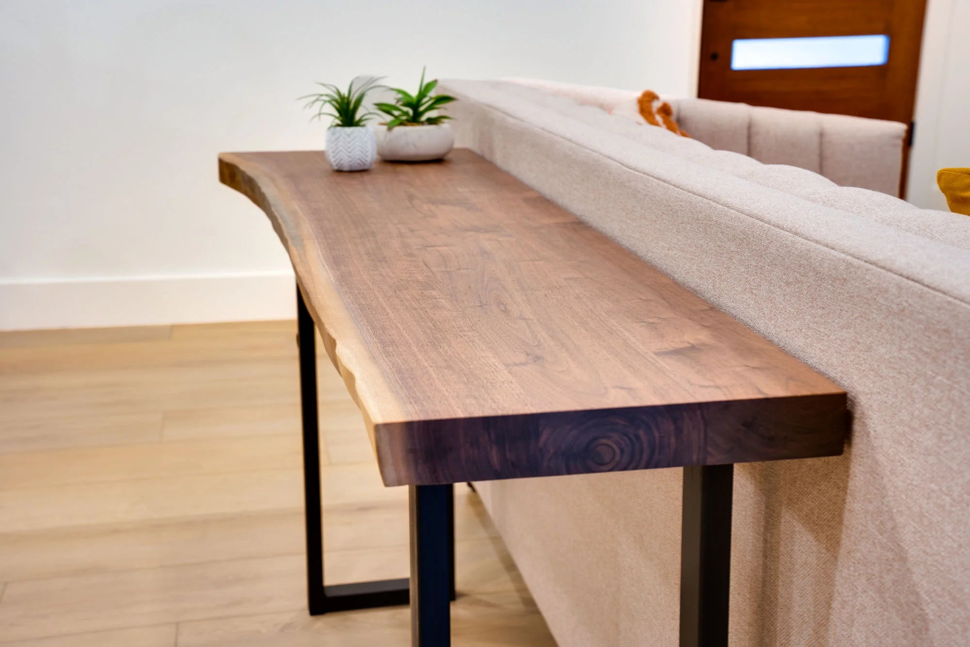 EdgeCraft Natural Live Edge Sofa Table 30x14 Compact Console – Solid Wood Accent by WoodsBuddy