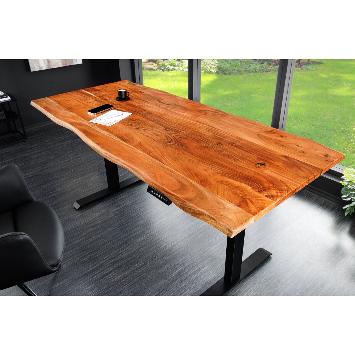 Solid Wood live edge electric ergonomic height adjustable desk
