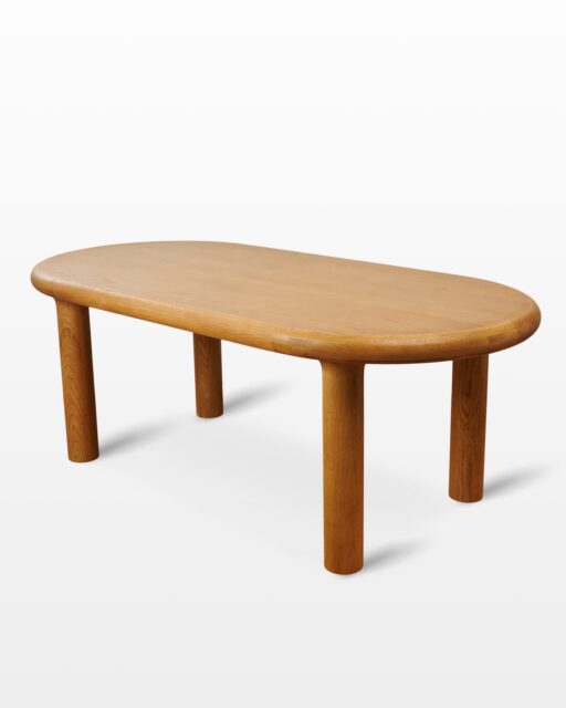 Oval Solid Wood Dining Table 6-Seater Minimal Acacia Wood | Wooden Legs