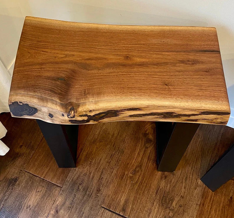 EdgeSpan Live Edge Walnut Side Table Set (2pc) | WoodsBuddy