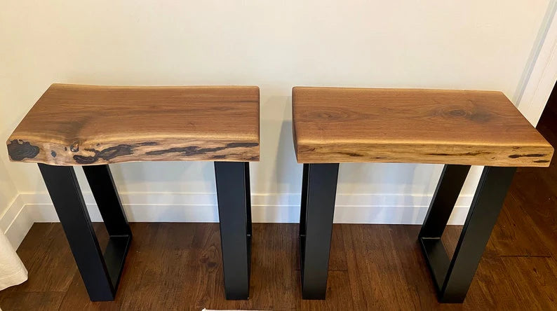 EdgeSpan Live Edge Walnut Side Table Set (2pc) | WoodsBuddy