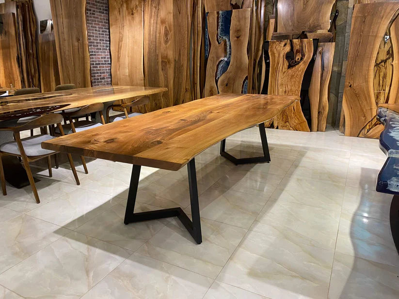 Aurelius Natural Live Edge Dining Table 6x3 ft – Acacia Wood Statement Slab| WoodsBuddy