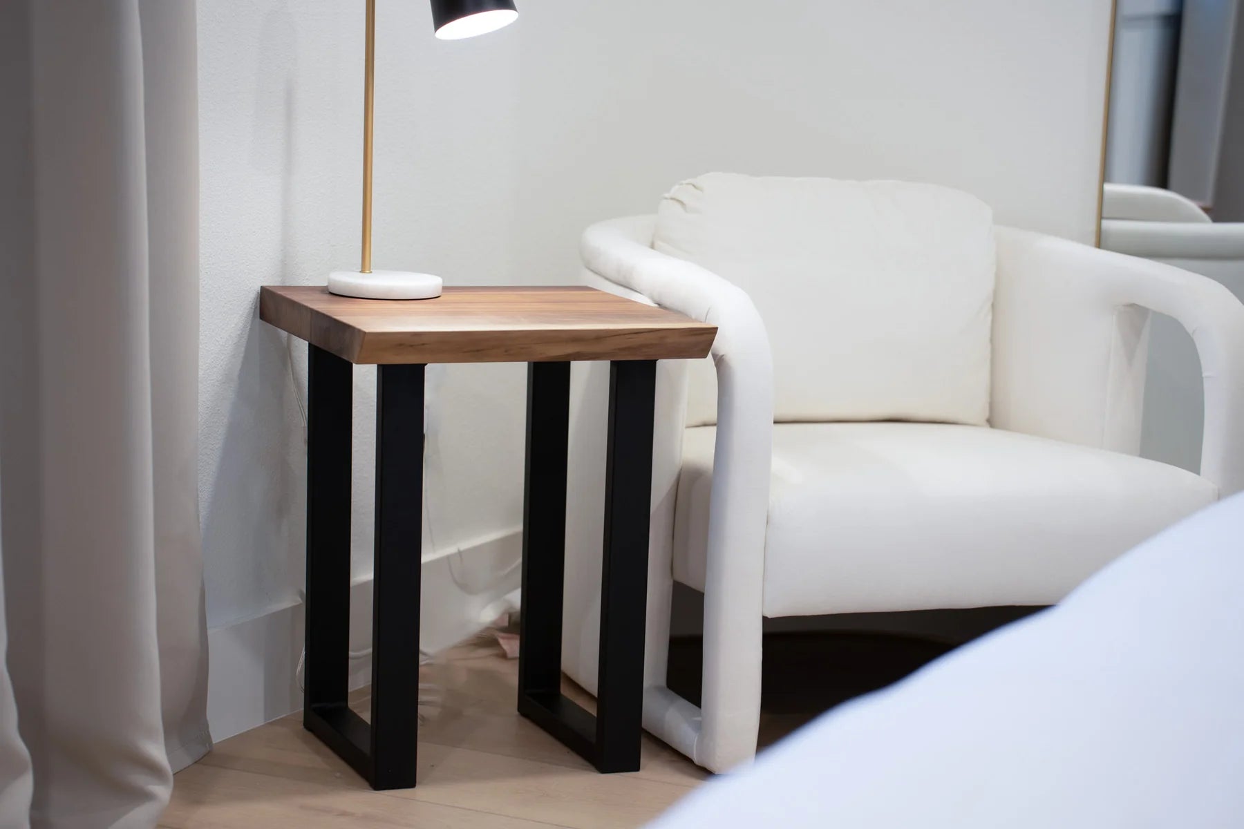 Solid Wood Live Edge Black Walnut Side End Table