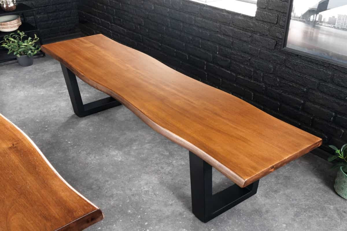 WoodsBuddy Solid Wood Live Edge Bench | Natural Wood Seating Bench