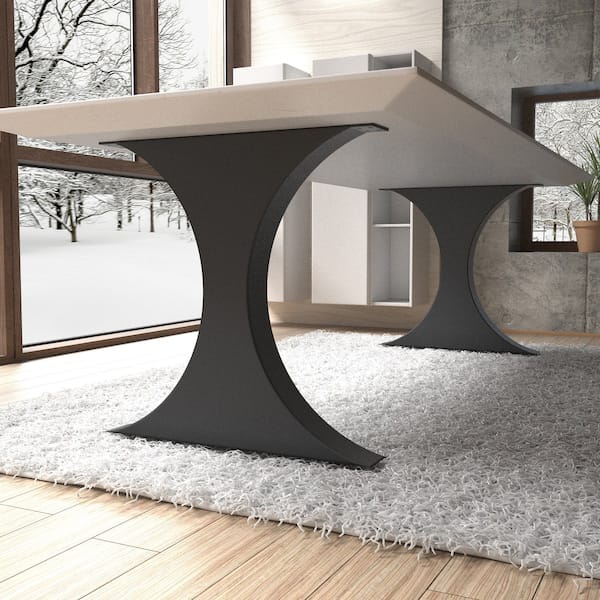 WoodsBuddy Arc Pedestal Mild Steel Table Legs | Heavy Duty Designer Base