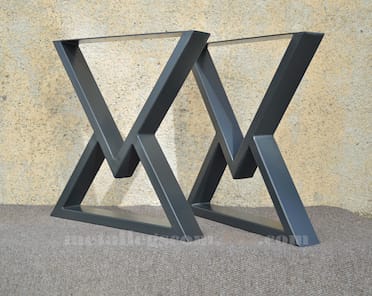WoodsBuddy X-Frame Mild Steel Table Legs | Heavy Duty Metal Base