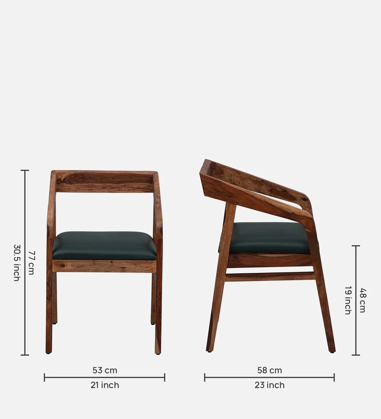 Arvello Sheesham Wood Arm Chair – Rustic Teak Finish Upholstered Lounge Seat | WoodsBuddy