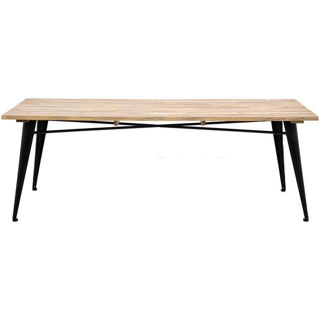 Gravita Dining Table with Bench Set – 6 Ft Solid Wood Industrial 4–5 Seater + 3 Chairs | WoodsBuddy