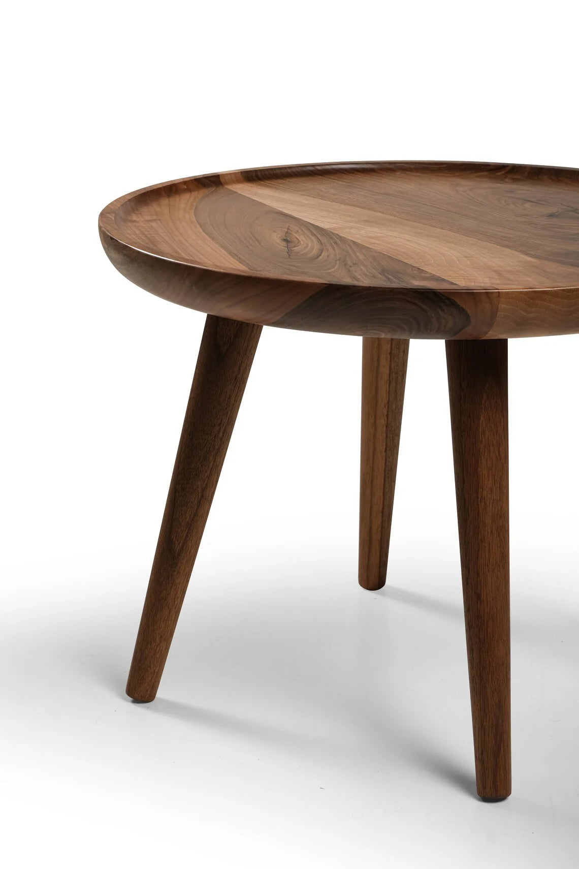 Orbital Rim Handcrafted Solid Wood Round Coffee Table 24-Inch | WoodsBuddy