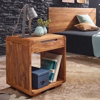 Modern Craft Solid Wood Side Table  – Minimalist Nightstand Design with Storage