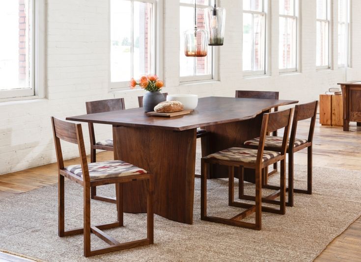 Modern Wooden Japandi Solid Wood Live Edge Dining Table – Minimalist Butterfly Wooden Legs by Wood’s Buddy